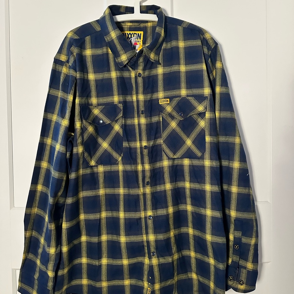 DIXXON AIM HIGH Men's Navy and Yellow Checkered Shirt